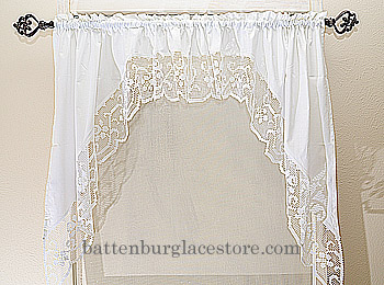 Lace windows curtains. Window Swag 35x38 (pair)